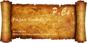 Pajzs Csobán névjegykártya
